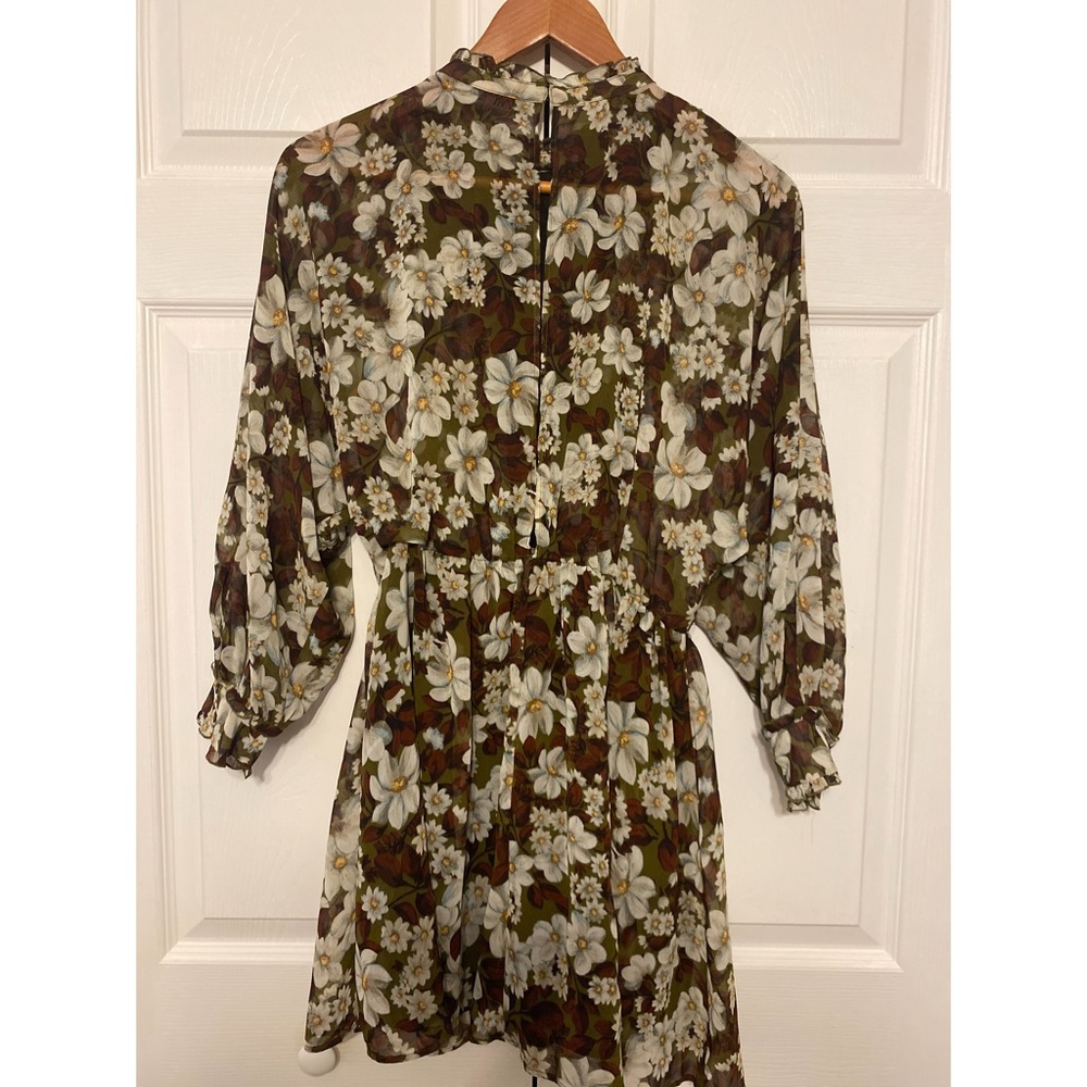 Zara Ruffled Floral Open Back Dress - Picture 8 of 9